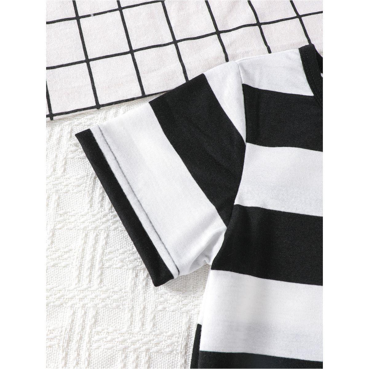 مجموعة من بنطال وتيشيرت مخطط بياقة دائرية-boys-clothing-setsandcoords-image-4
