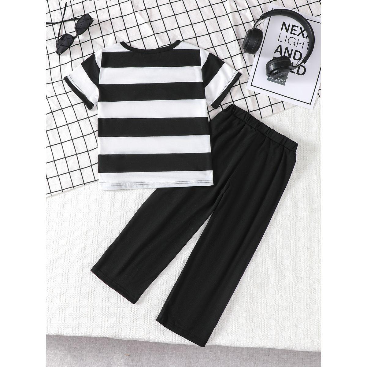 Styli Boys Striped Round Neck T-Shirt and Pants Set-boys-clothing-setsandcoords-image-9