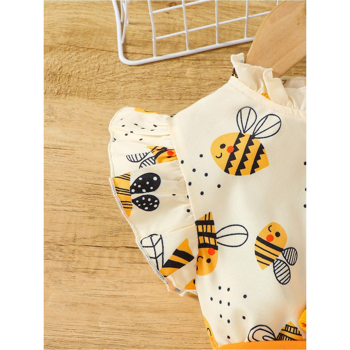 Styli Girls Bee Print Bow Decor Top and Leggings Set-girls-clothing-setsandcoords-image-4