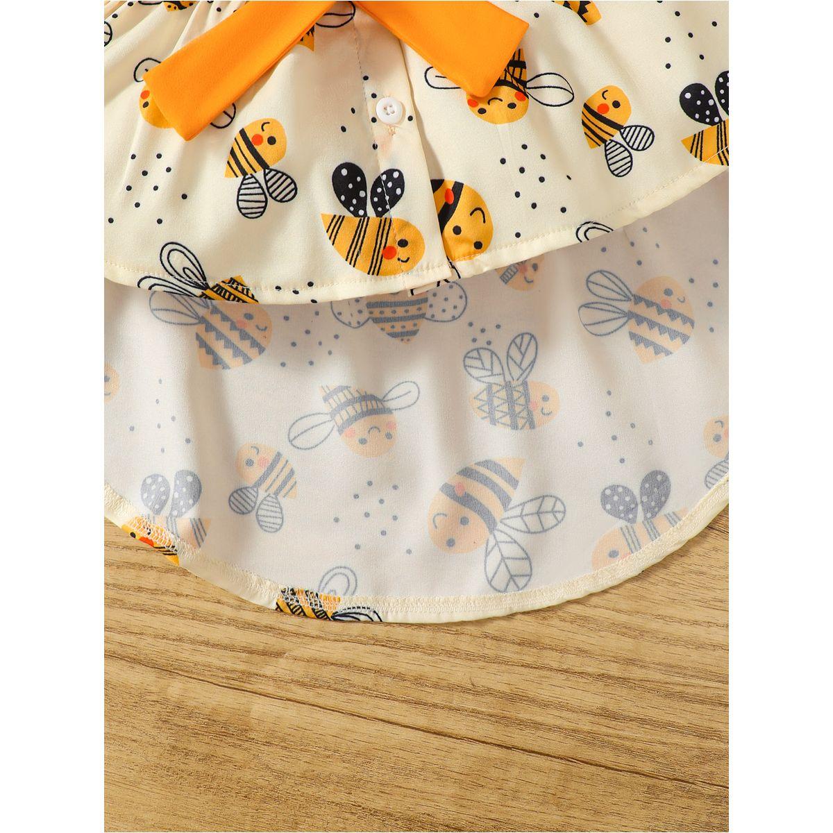 Styli Girls Bee Print Bow Decor Top and Leggings Set-girls-clothing-setsandcoords-image-5