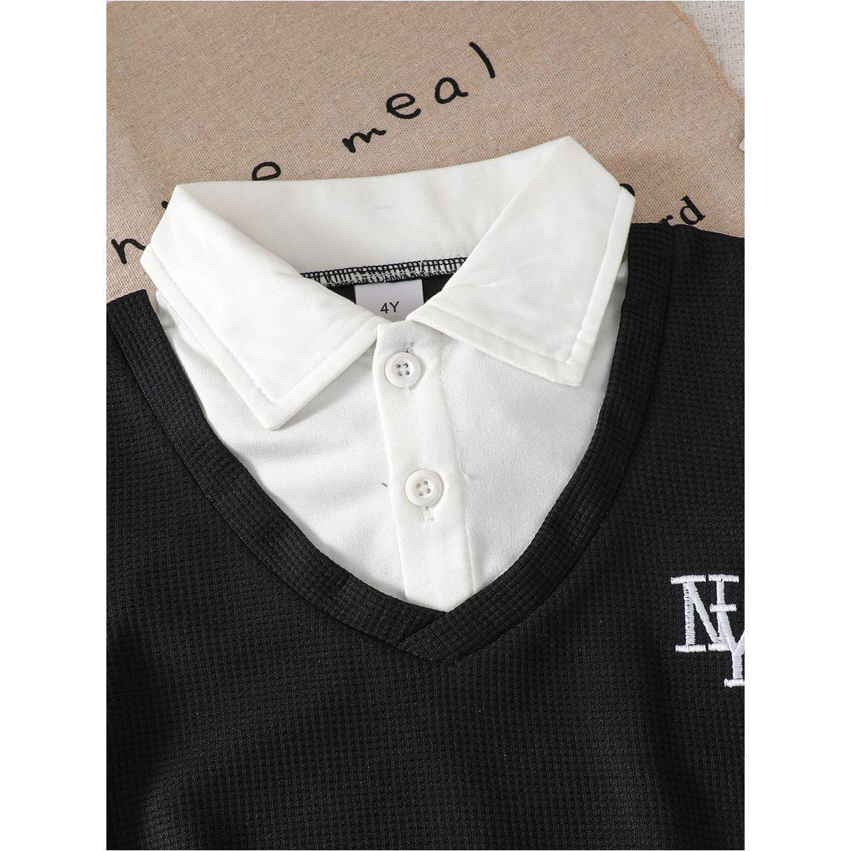 Styli Boys 2in1 Style Textured Polo T-Shirt and Shorts Set-boys-clothing-setsandcoords-image-2