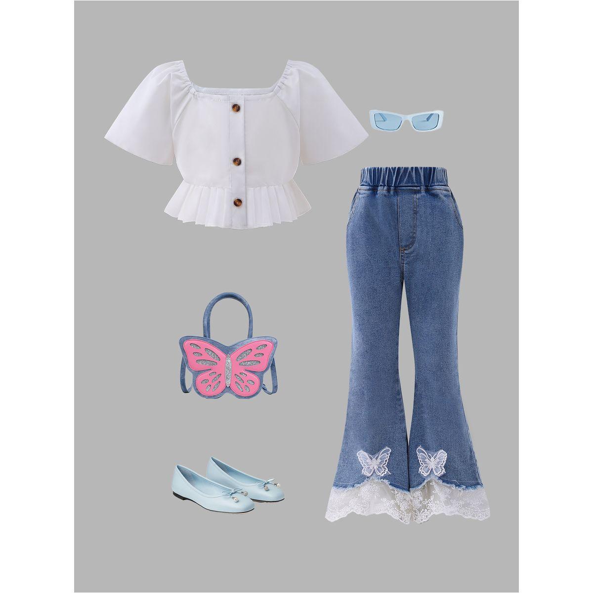 جينز واسع بياقة واسعة وتفاصيل دانتيل-girls-clothing-setsandcoords-image-1