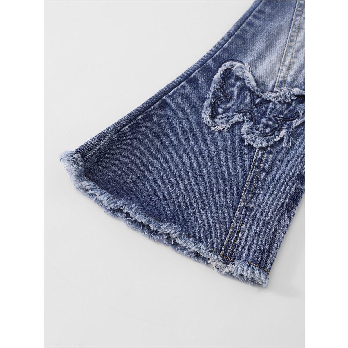 جينز واسع بتفاصيل مُرقعة وحافة خام-girls-clothing-bottoms-jeansandjeggings-image-6