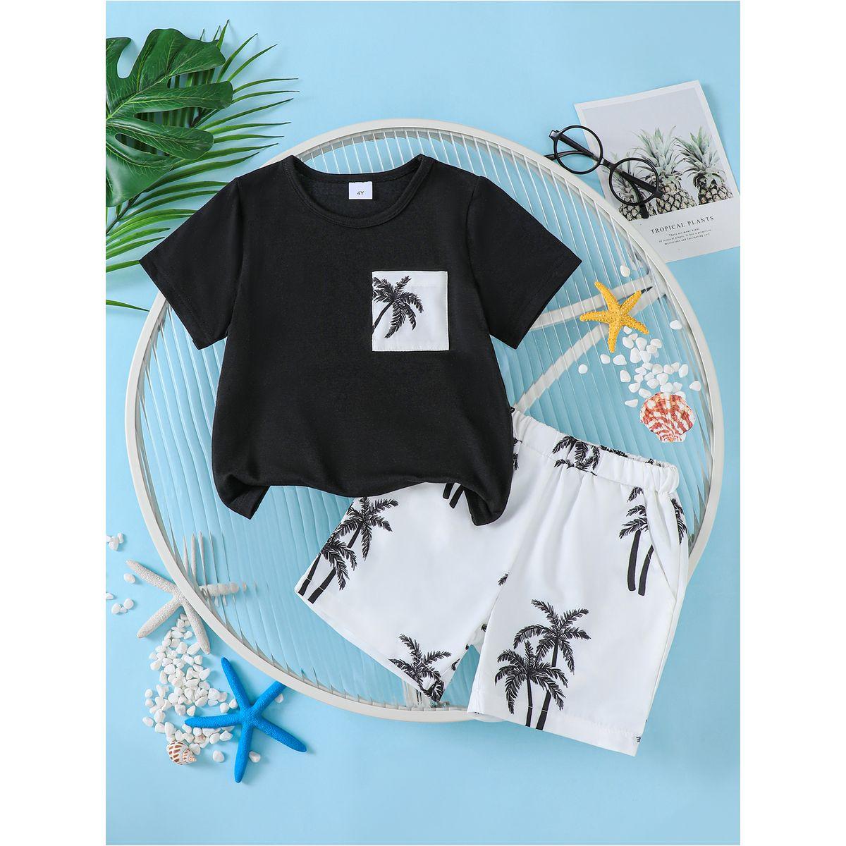 مجموعة من شورت وتيشيرت بطبعة استوائية-boys-clothing-setsandcoords-image-1