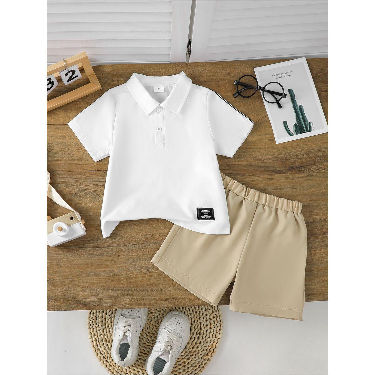 Styli Boys White Polo T-Shirt and Shorts Set-boys-clothing-setsandcoords-image-1