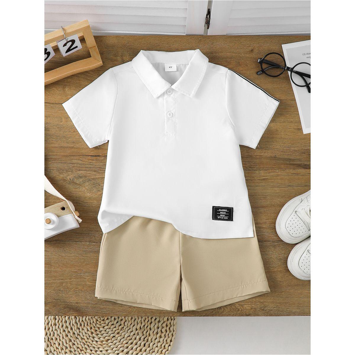 Styli Boys White Polo T-Shirt and Shorts Set-boys-clothing-setsandcoords-image-4