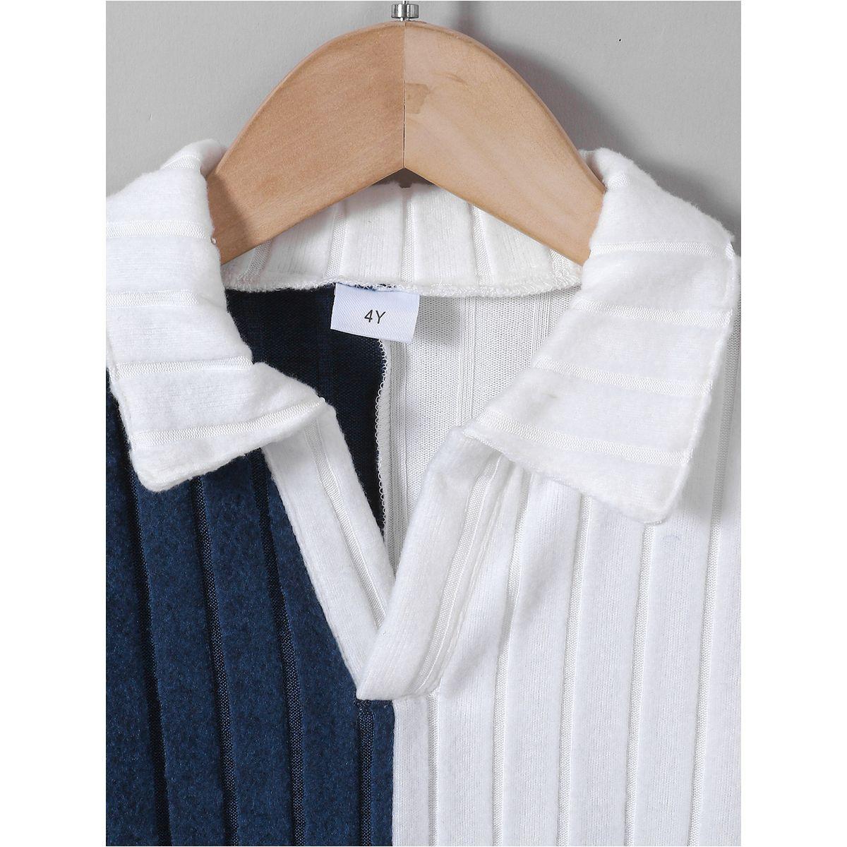 مجموعة من شورت وتيشيرت بياقة بولو بنمط كتل الالوان-boys-clothing-setsandcoords-image-5