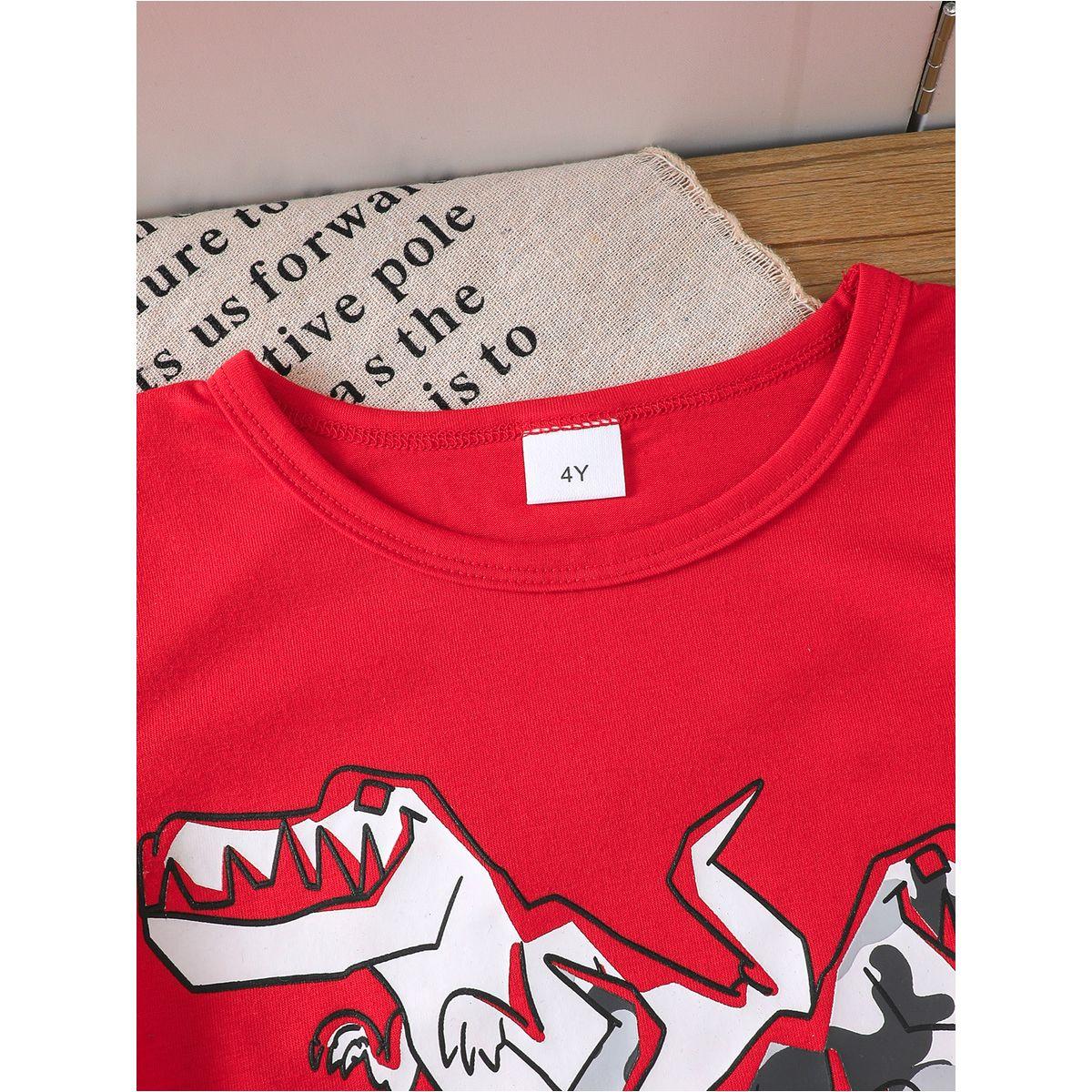 مجموعة من شورت كامو مع تيشيرت بطبعة جرافيك-boys-clothing-setsandcoords-image-2