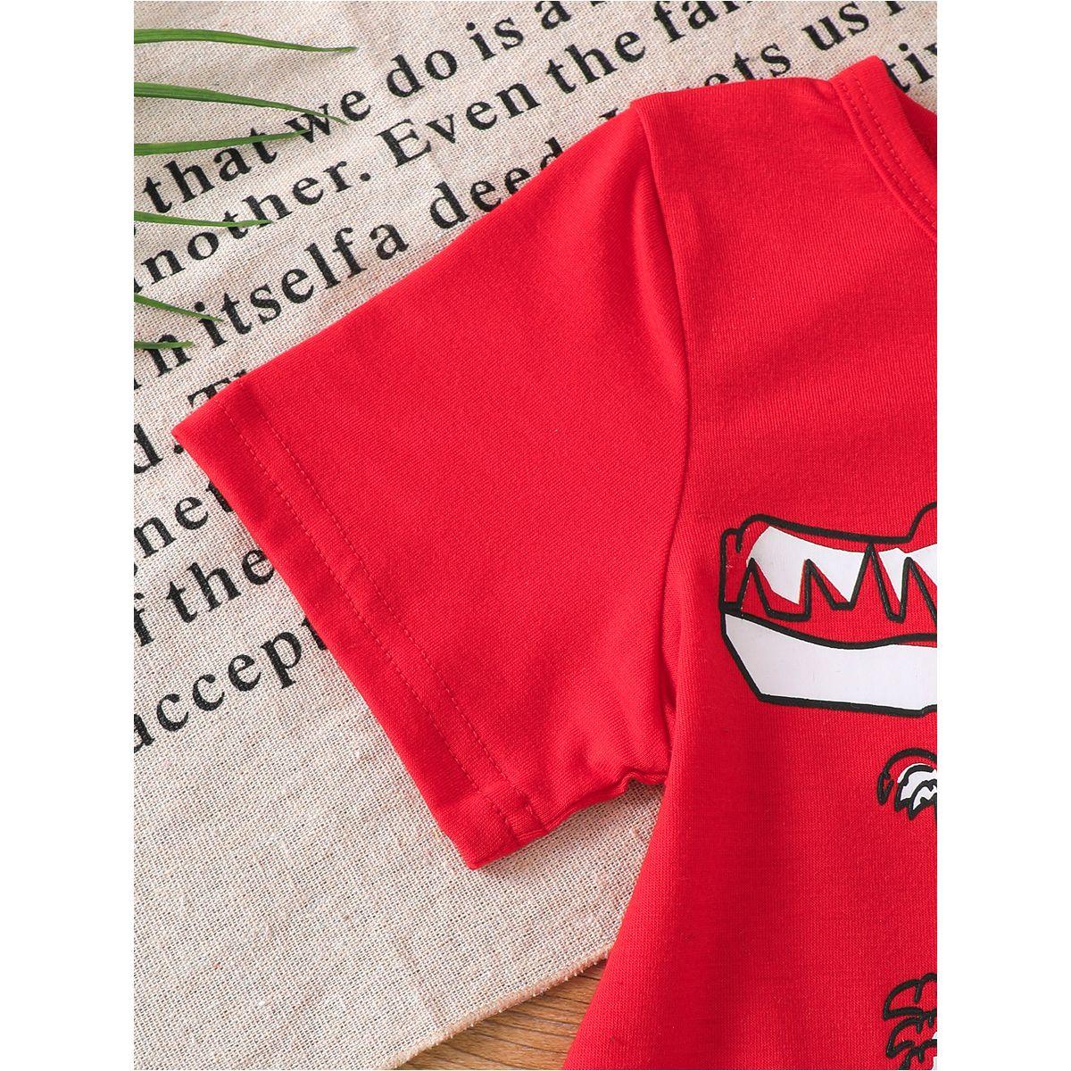 مجموعة من شورت كامو مع تيشيرت بطبعة جرافيك-boys-clothing-setsandcoords-image-3