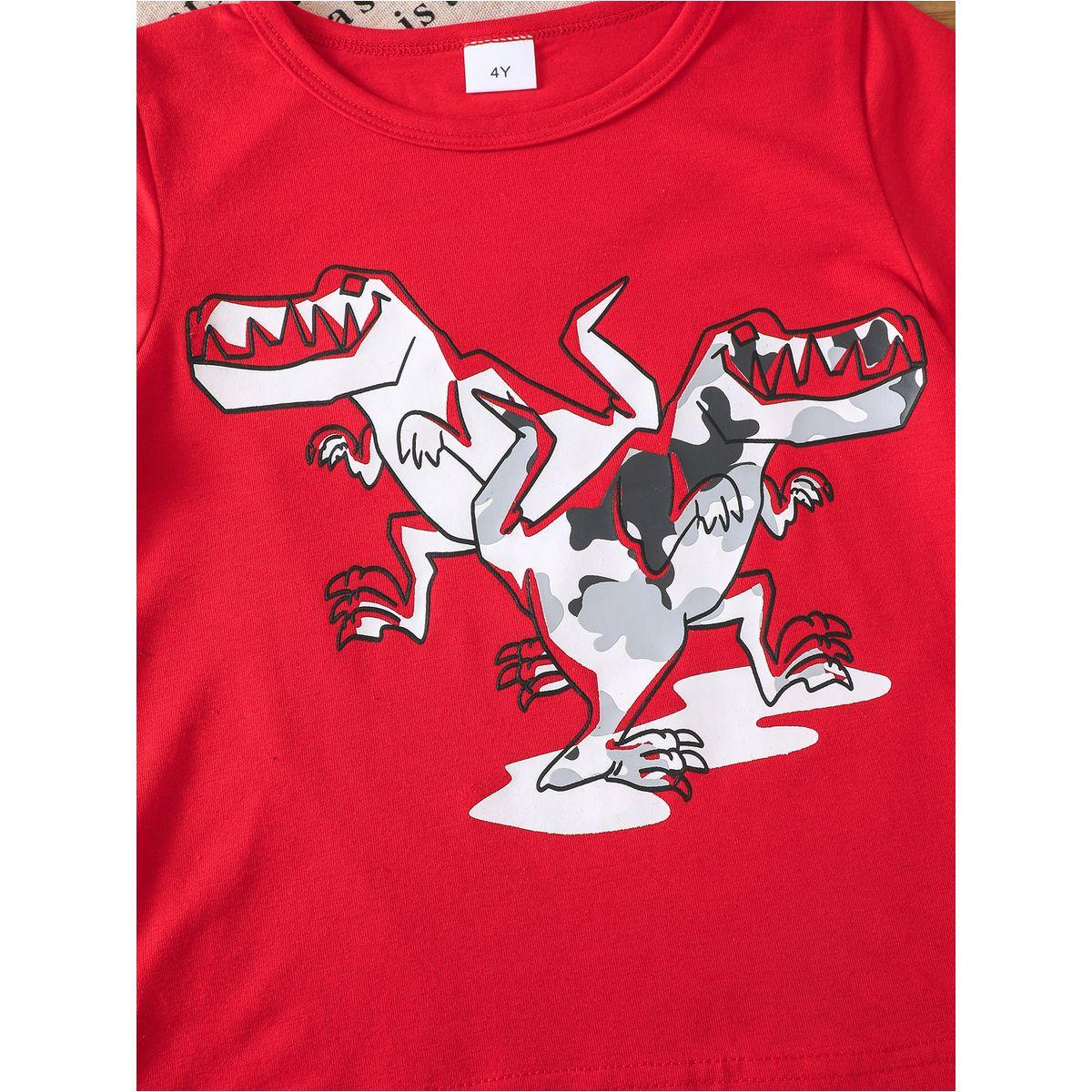 Styli Boys Red Dinosaur Graphic T-Shirt and Camo Shorts Set-boys-clothing-setsandcoords-image-4