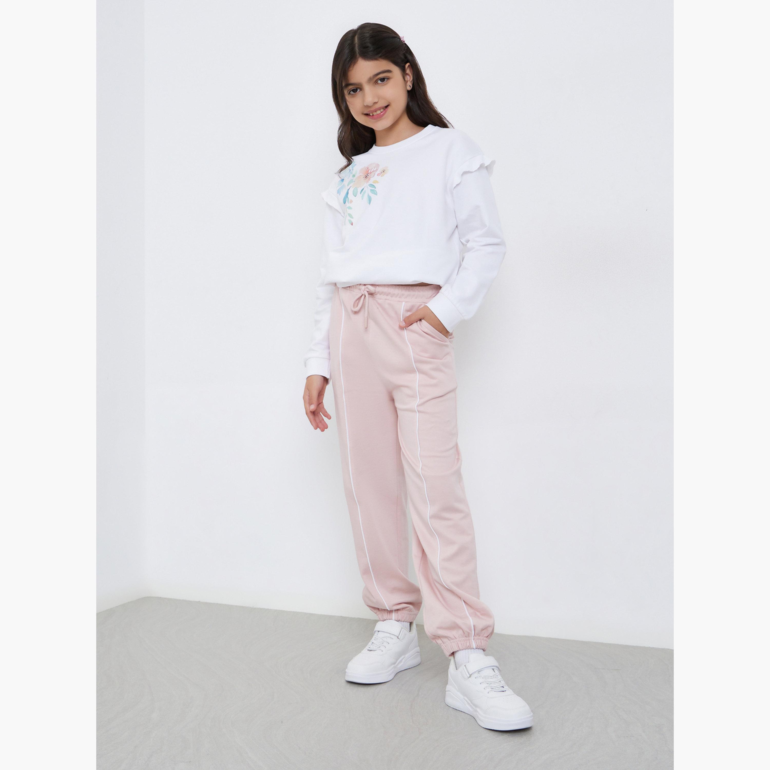 ستايلي - سويت شيرت أبيض بطبعة زهور للمراهقين-girls-clothing-winterwear-sweatshirts-image-2