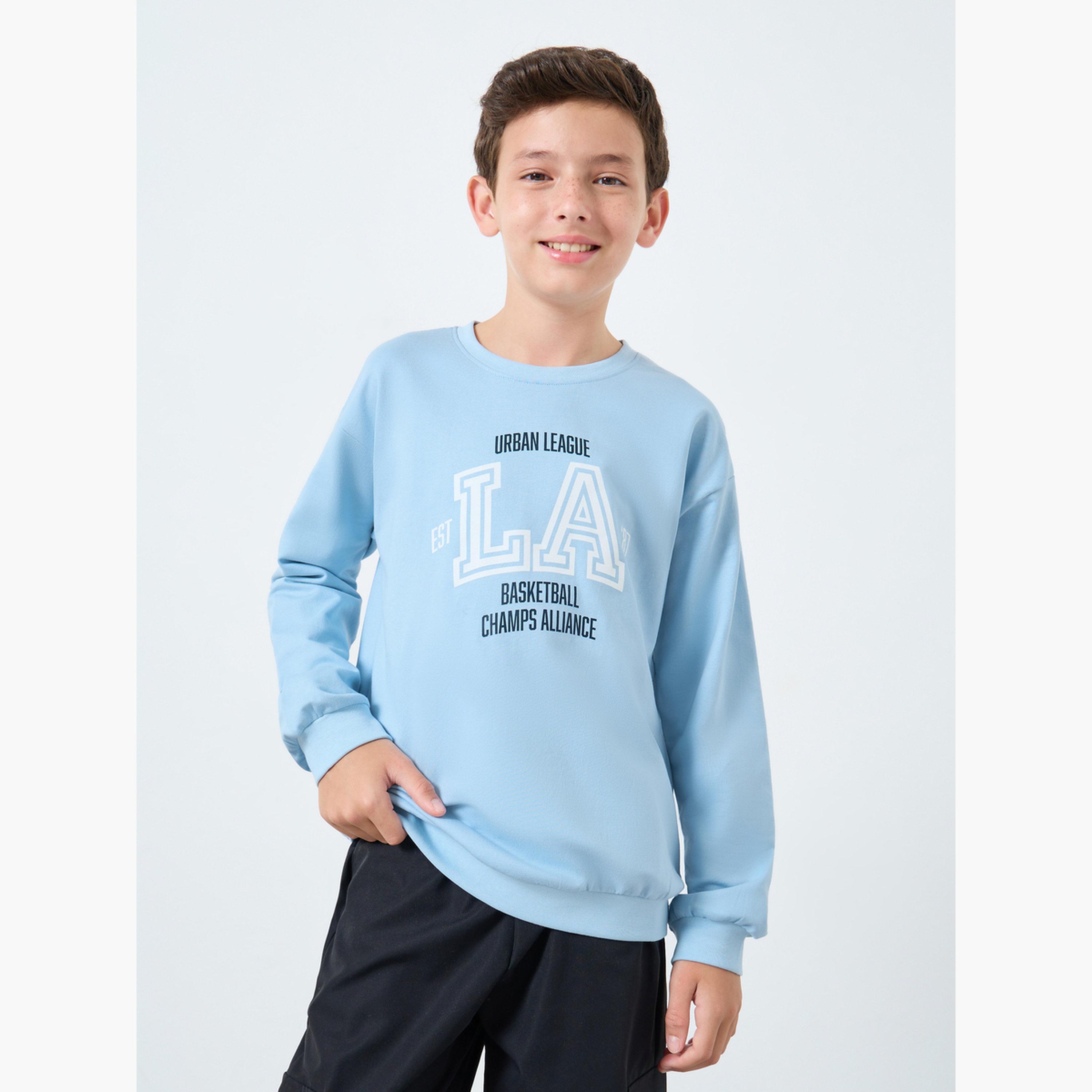 Styli Teens Graphic Print Cotton Sweatshirt-boys-clothing-sweatshirts-image-1