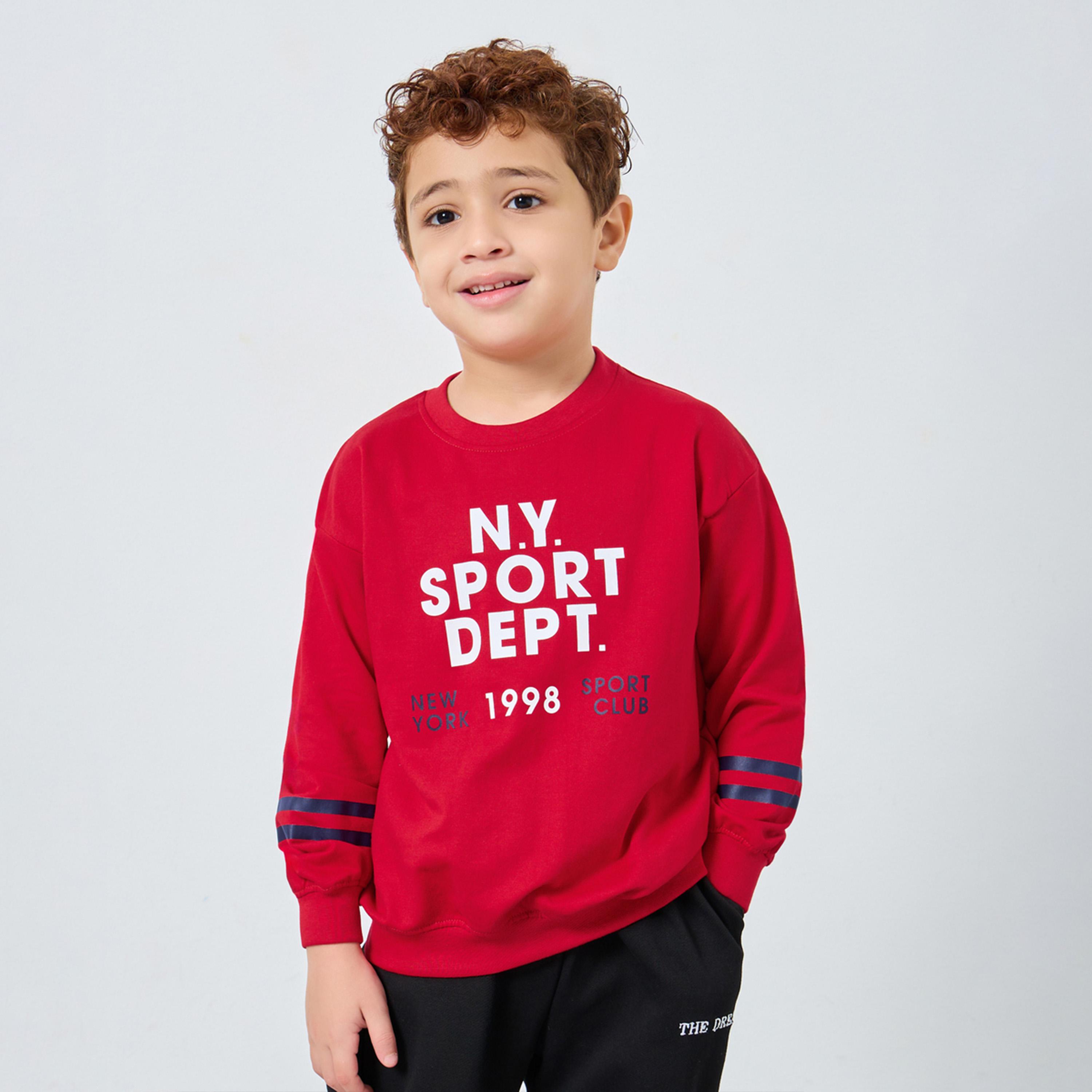Styli NY Graphic Print Round Neck Long Sleeves Boy's Sweatshirt-boys-clothing-sweatshirts-image-1
