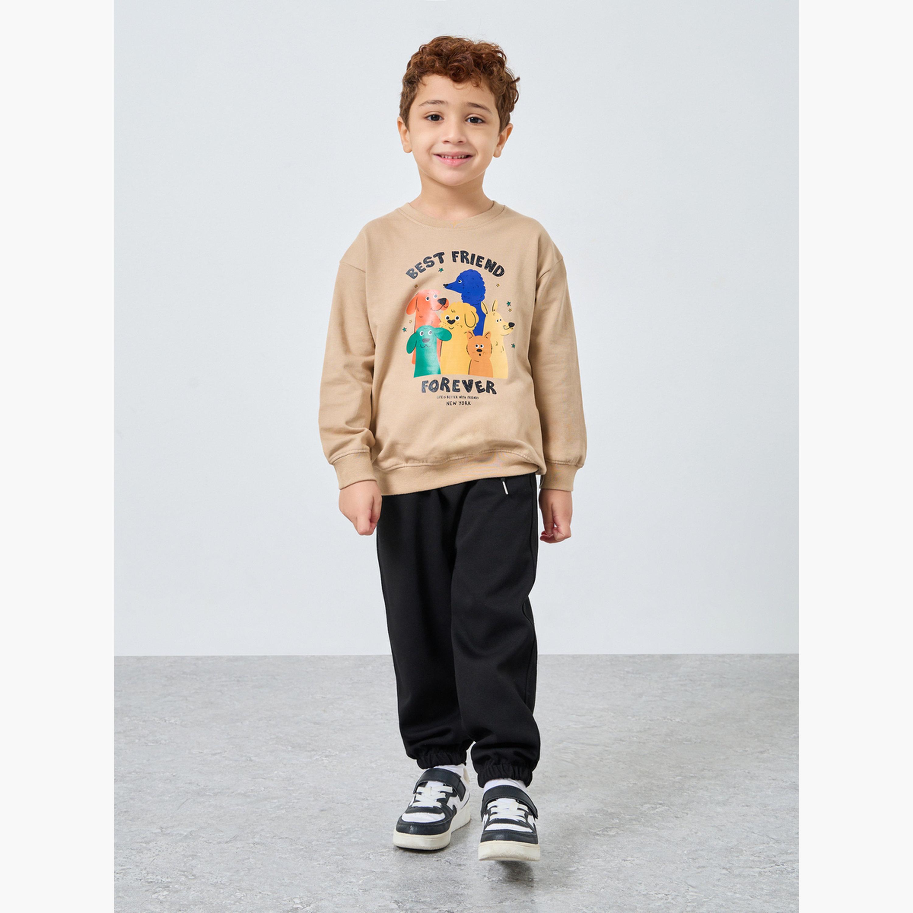 Styli New York Graphic Print Round Neck Long Sleeves Boy's Sweatshirt-boys-clothing-winterwear-sweatshirts-image-2