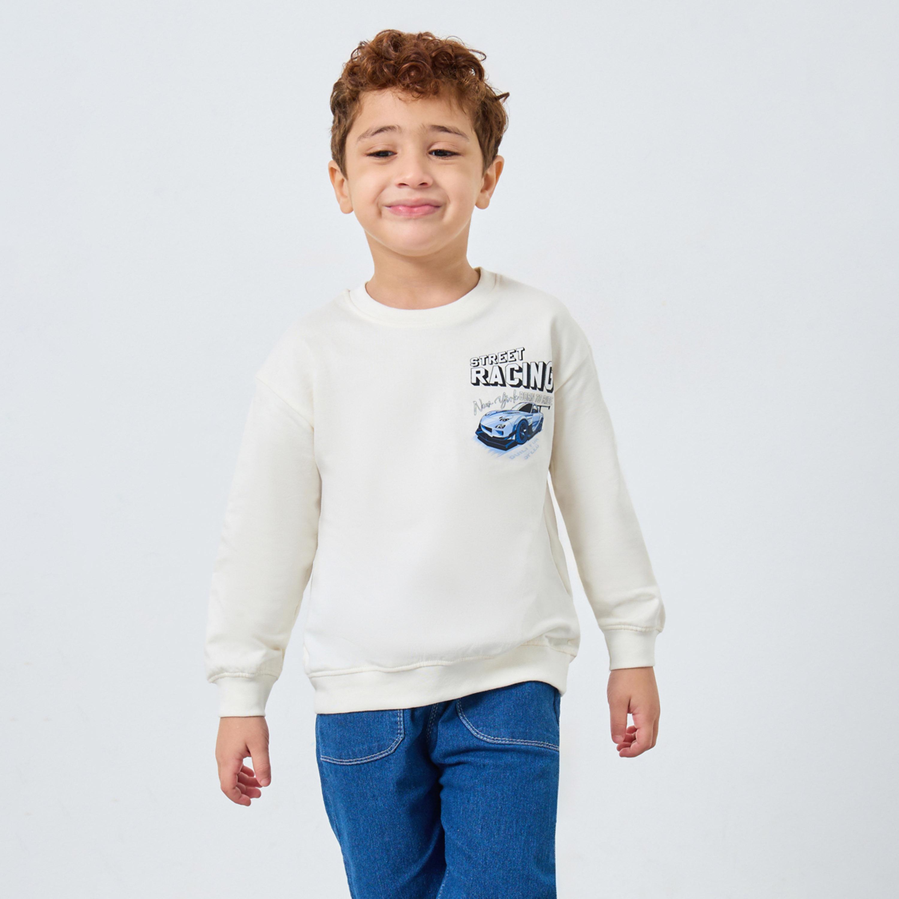 Styli New York Graphic Print Round Neck Long Sleeves Boy's Sweatshirt-boys-clothing-winterwear-sweatshirts-image-1