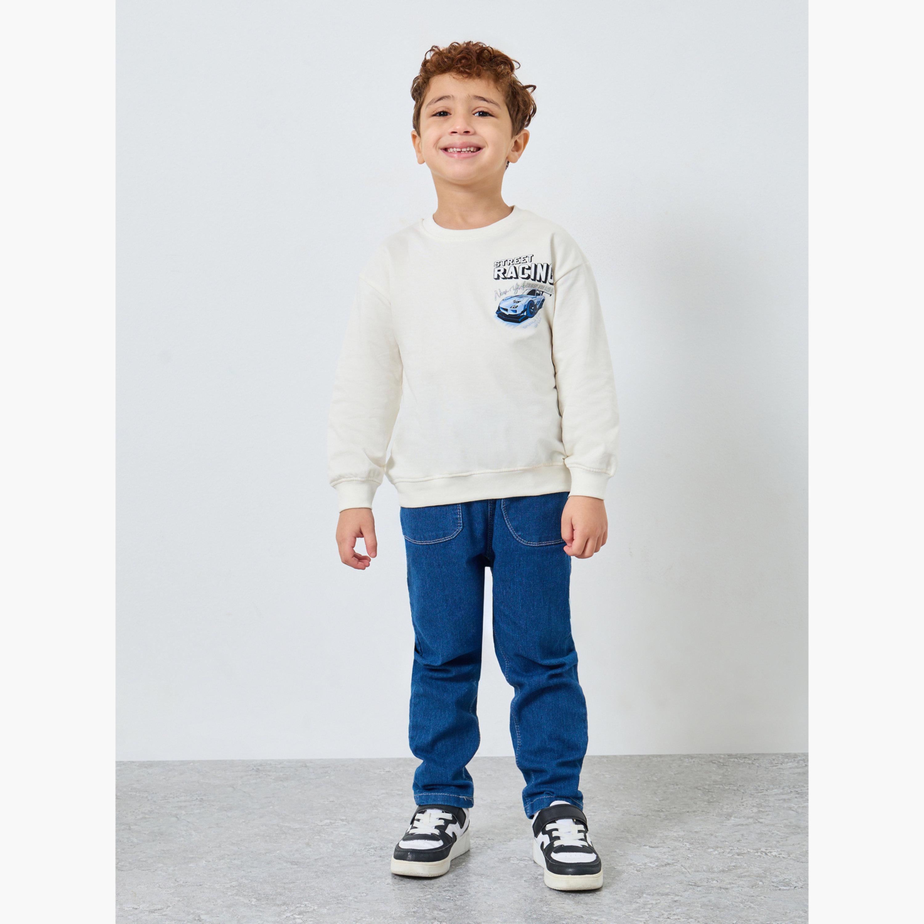 Styli New York Graphic Print Round Neck Long Sleeves Boy's Sweatshirt-boys-clothing-winterwear-sweatshirts-image-2