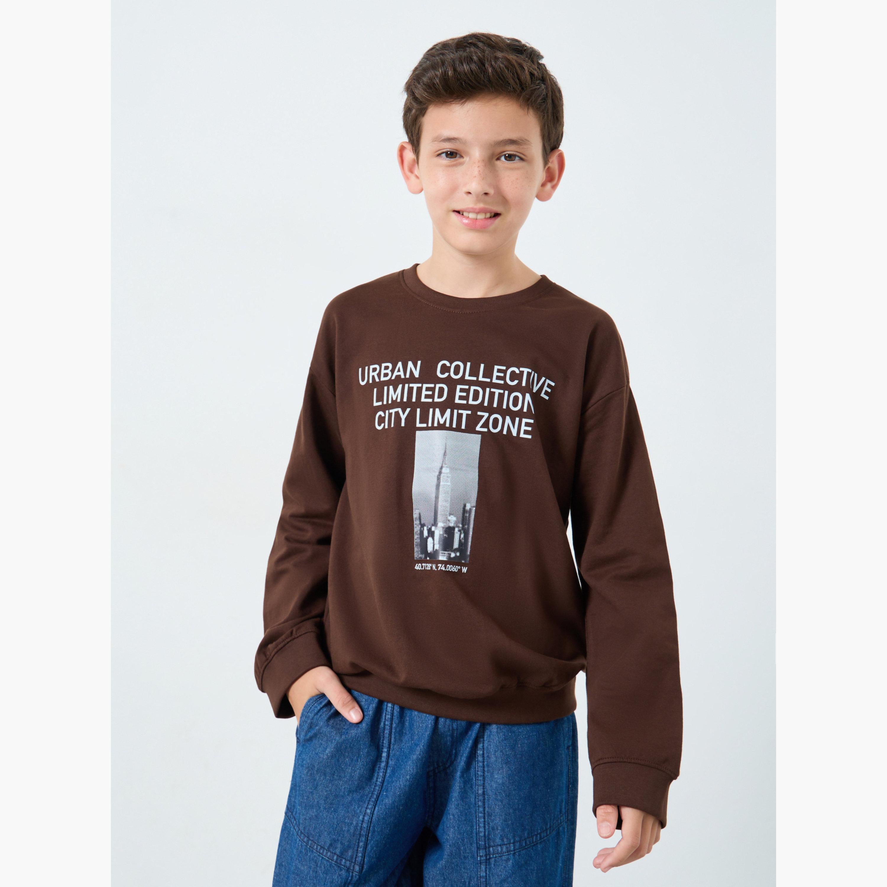 Styli Teens Drop Shoulder Graphic Sweatshirt-boys-clothing-winterwear-sweatshirts-image-1