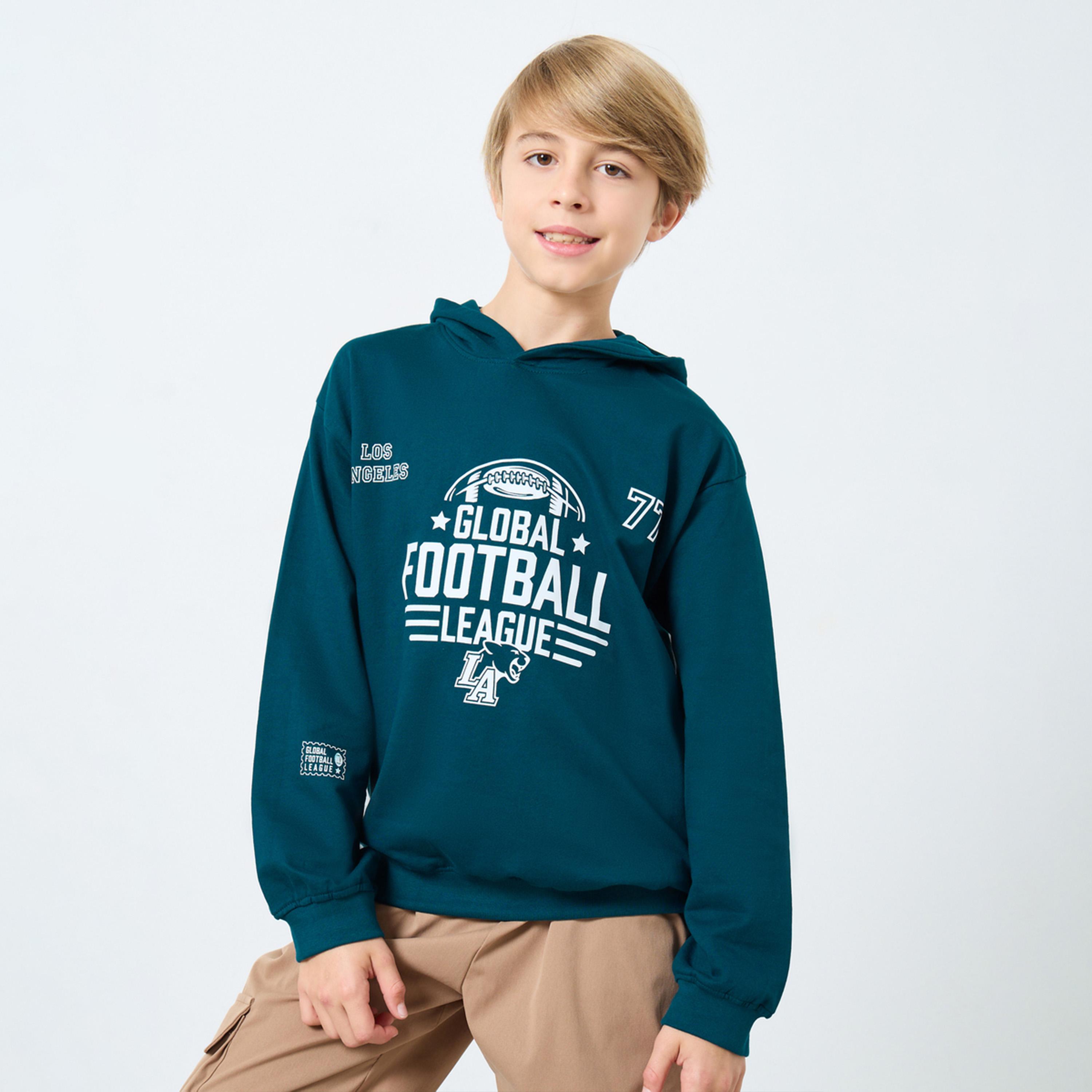 Styli LA Graphic Print Hooded Neck Long Sleeves Boy's Hoodie-boys-clothing-winterwear-sweatshirts-image-1