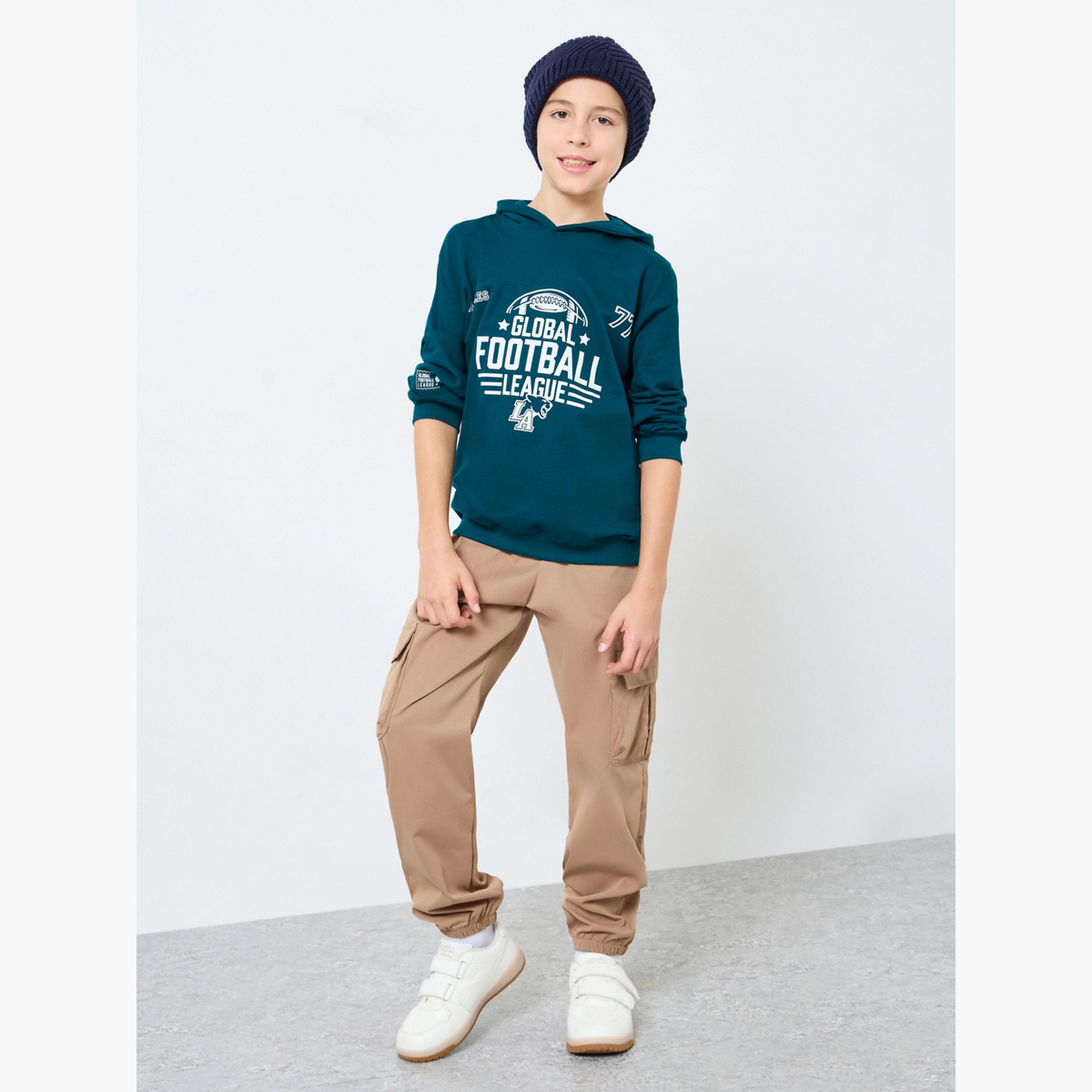 Styli LA Graphic Print Hooded Neck Long Sleeves Boy's Hoodie-boys-clothing-winterwear-sweatshirts-image-2