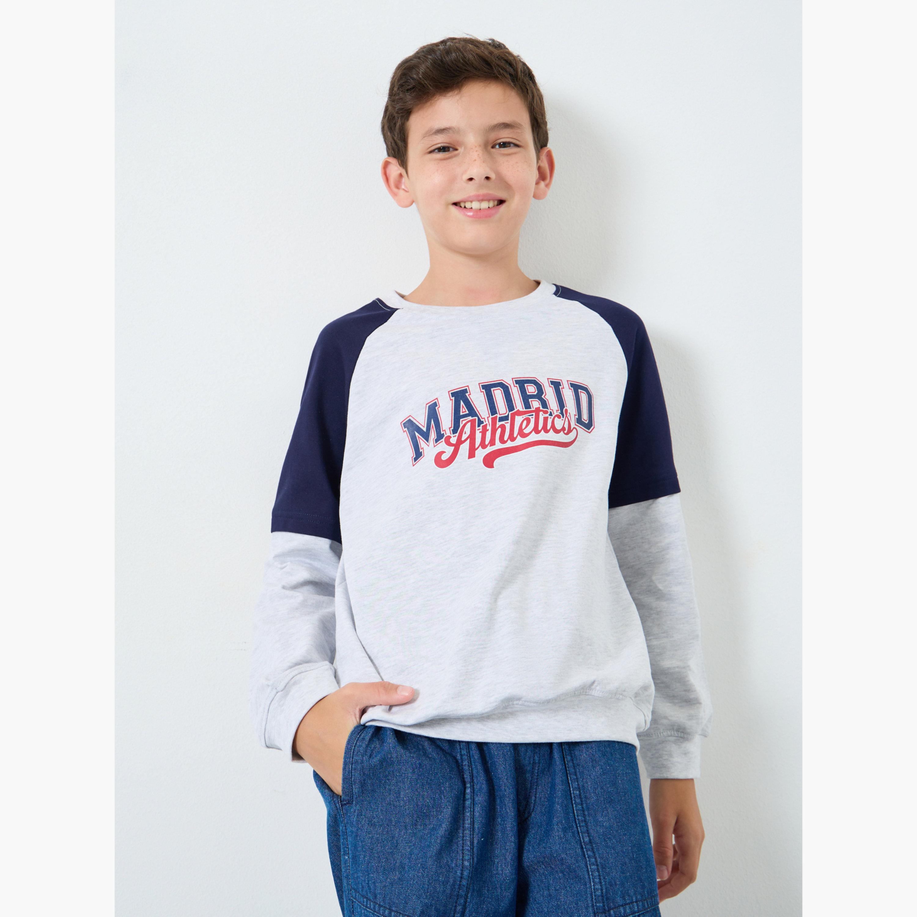 Styli Teens Drop Shoulder Color Block Sweatshirt-boys-clothing-sweatshirts-image-1
