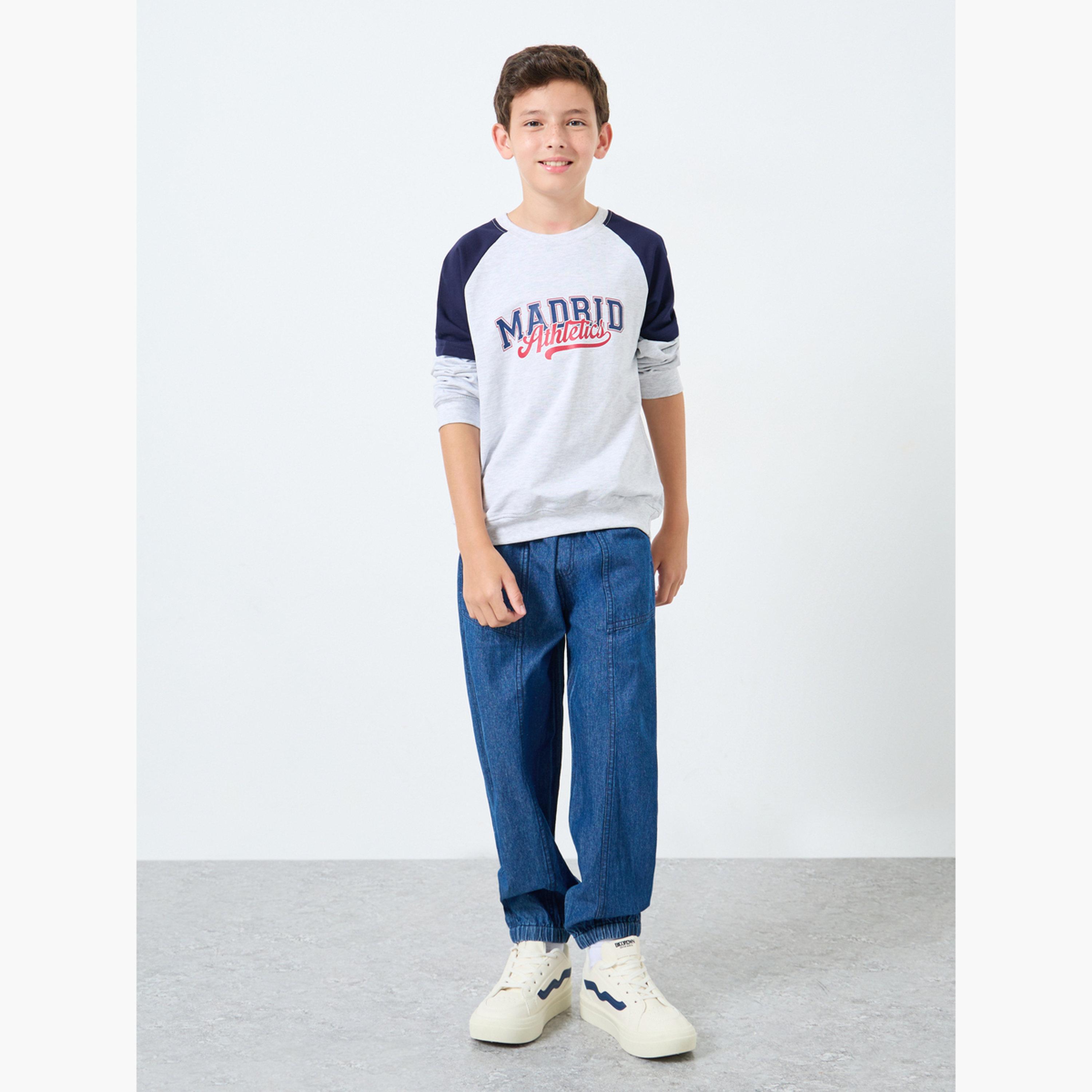 Styli Teens Drop Shoulder Color Block Sweatshirt-boys-clothing-sweatshirts-image-2