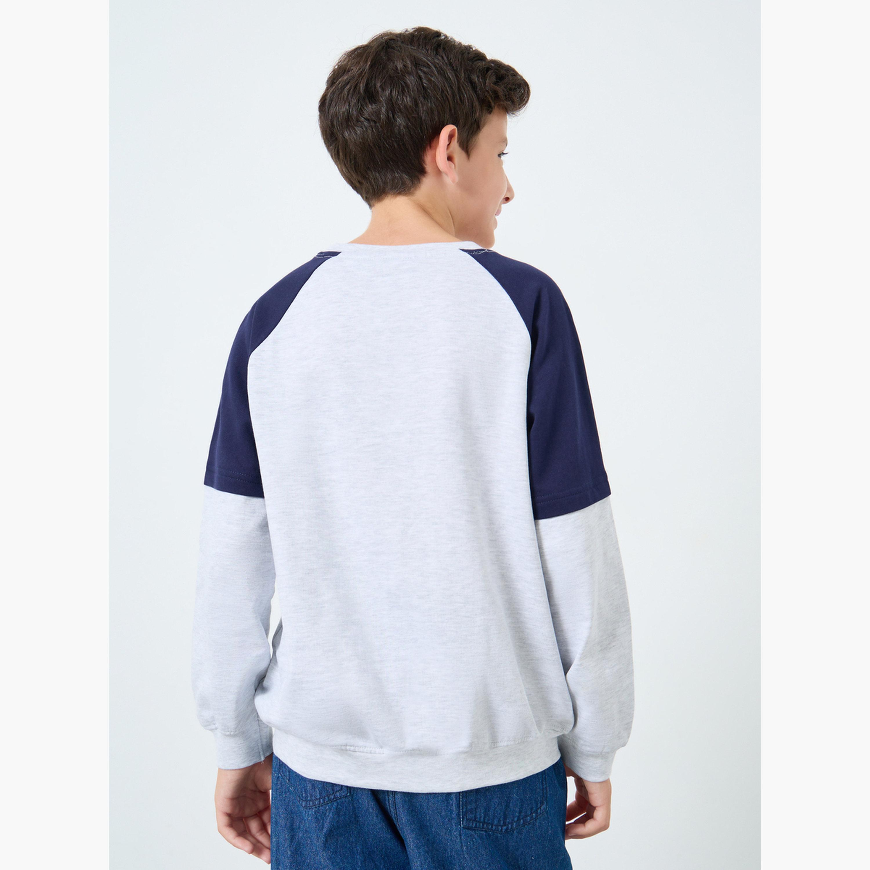 Styli Teens Drop Shoulder Color Block Sweatshirt-boys-clothing-sweatshirts-image-3