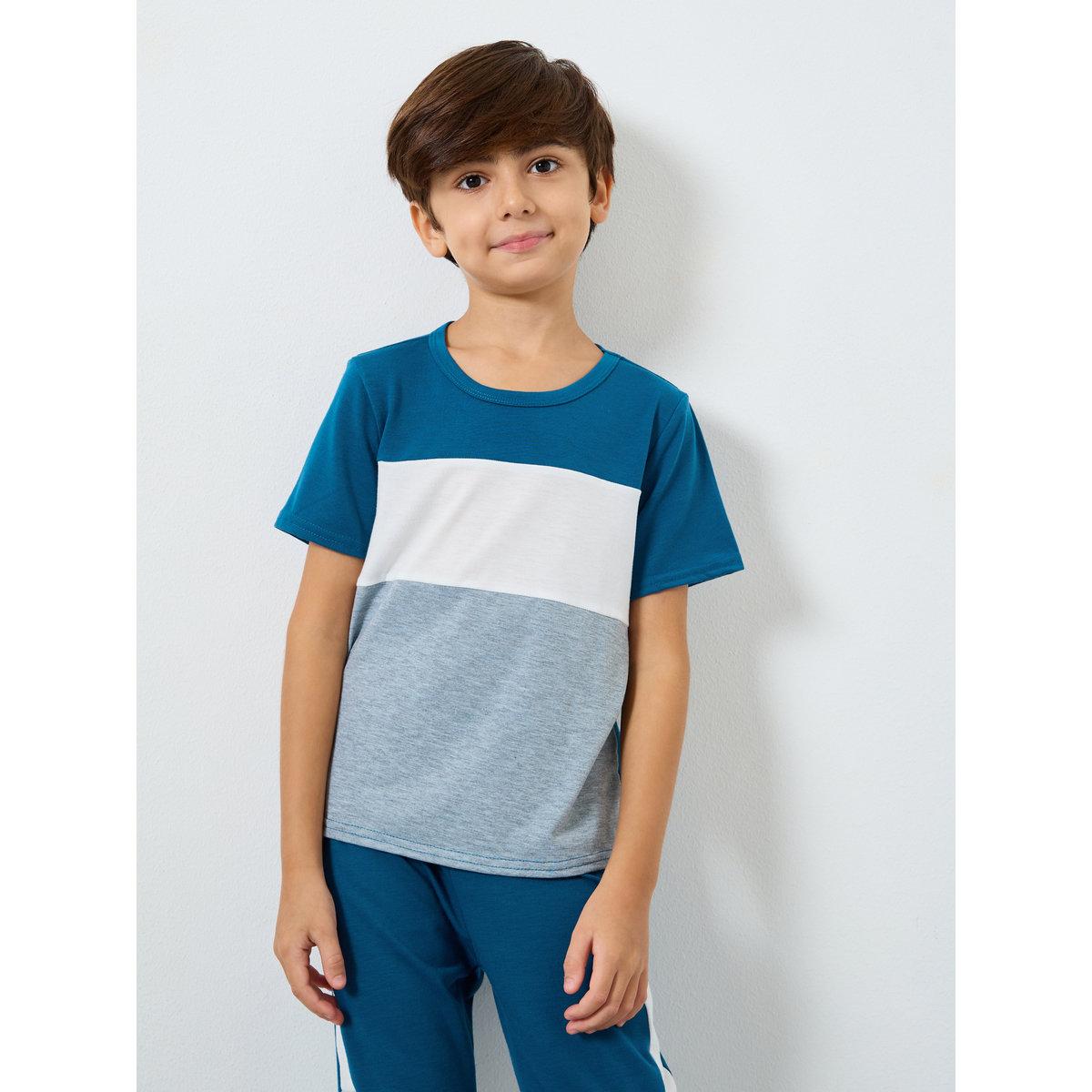 Styli Boys Color Block T-Shirt and Joggers Set-boys-clothing-setsandcoords-image-2