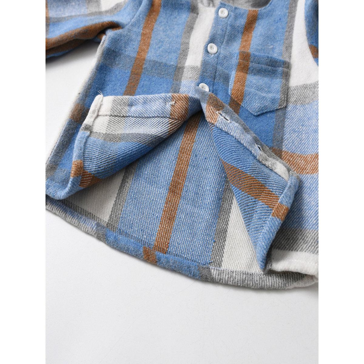 Take Two Boys Blue Checked Hooded Shirt and Jogger Set-boys-clothing-setsandcoords-image-5