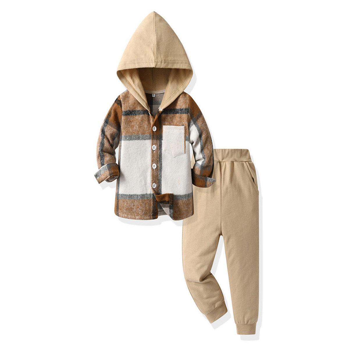 طقم من جوغر وهودي بطبعة مربعات-boys-clothing-setsandcoords-image-1