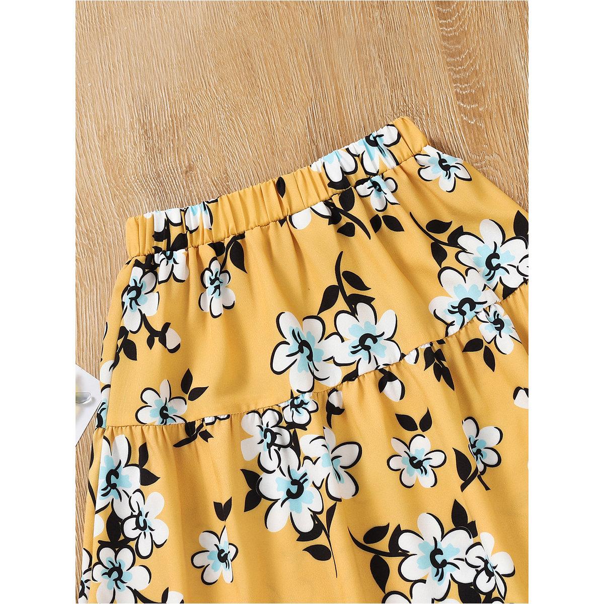 Take Two Girls Graphic Print Bow Detail T-Shirt and Skirt Set-girls-clothing-setsandcoords-image-6