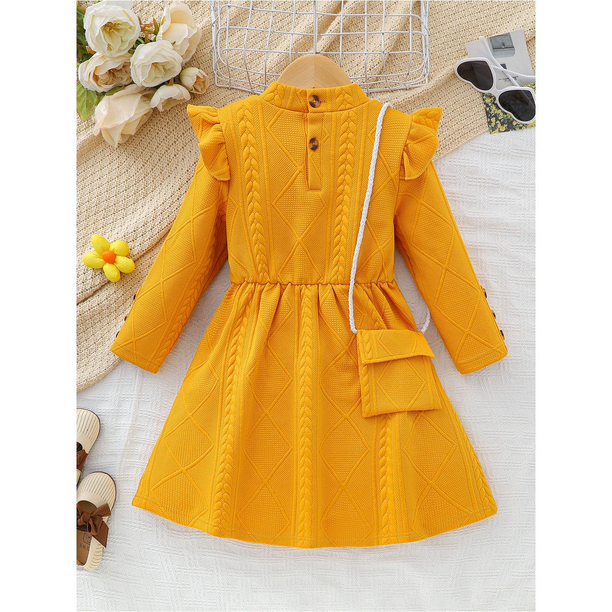 فستان بتفاصيل فيونكة مع شنطة-girls-clothing-dressesandjumpsuits-image-2