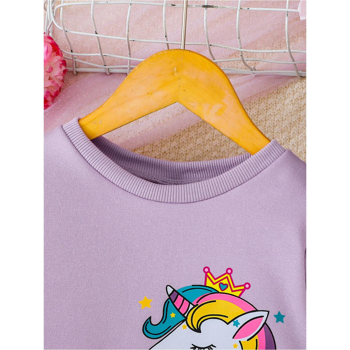 Take Two Girls Purple Unicorn Sweatshirt and Mesh Skirt Set-girls-clothing-setsandcoords-image-3
