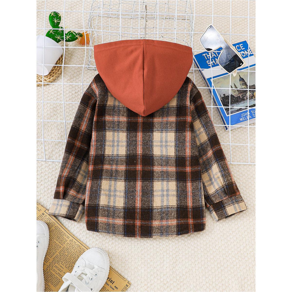 Take Two Boys Checked Hooded Shirt-boys-clothing-shirts-image-2