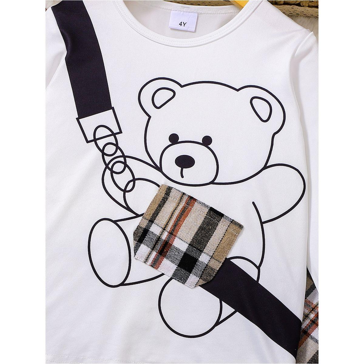 طقم من بنطال بطبعة مربعات وتيشيرت بطبعة جرافيك-boys-clothing-setsandcoords-image-4