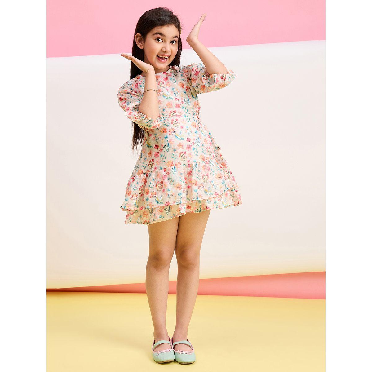 Stylo Bug Cut-Out Waist Layered Hem Dress-girls-clothing-dressesandjumpsuits-image-1