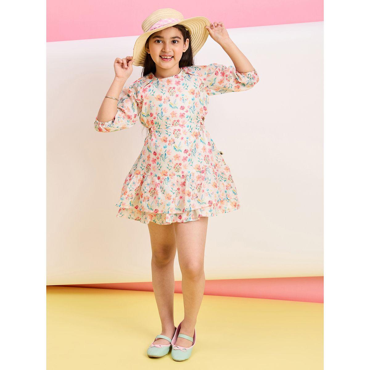 Stylo Bug Cut-Out Waist Layered Hem Dress-girls-clothing-dressesandjumpsuits-image-2