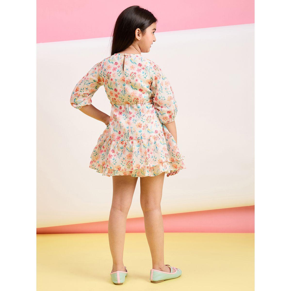 Stylo Bug Cut-Out Waist Layered Hem Dress-girls-clothing-dressesandjumpsuits-image-4