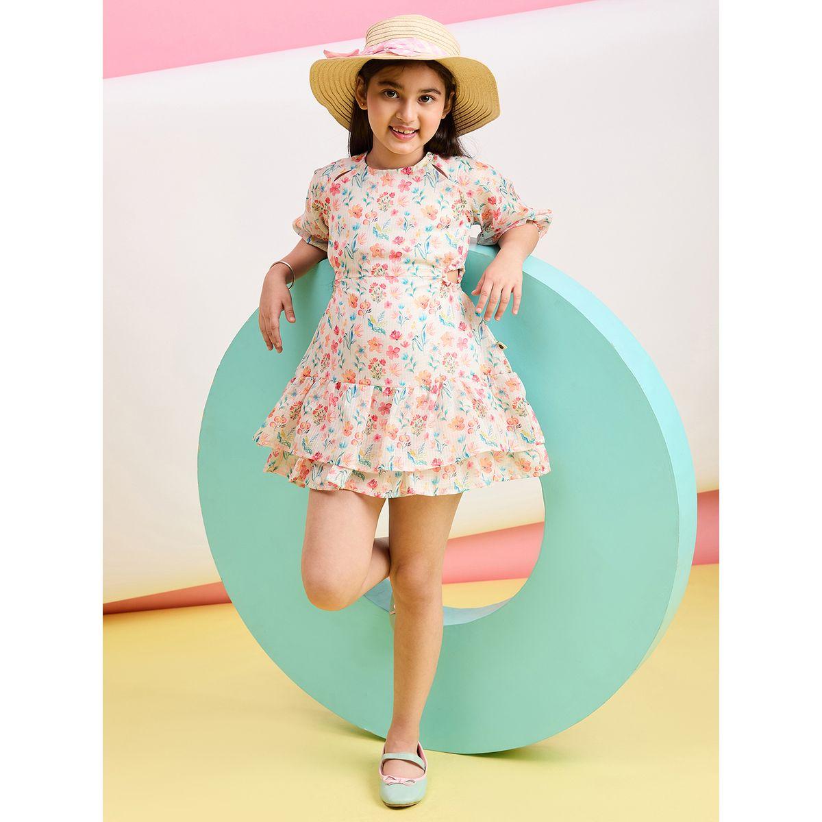 Stylo Bug Cut-Out Waist Layered Hem Dress-girls-clothing-dressesandjumpsuits-image-5