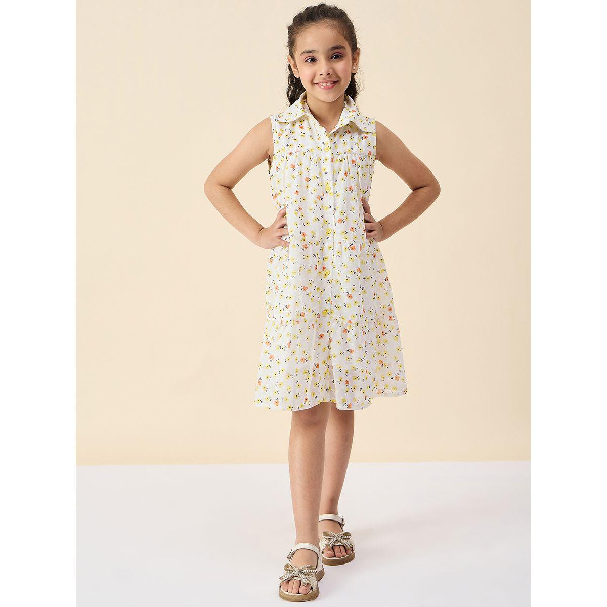 فستان مُطبع بتفاصيل أزرار-girls-clothing-dressesandjumpsuits-image-1