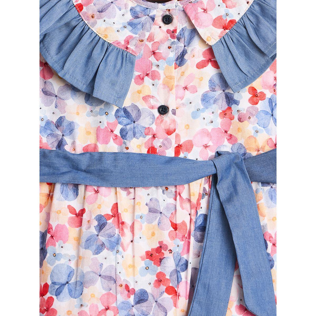 فستان مطبع بالكامل مع ربطة خصر-girls-clothing-dressesandjumpsuits-image-3