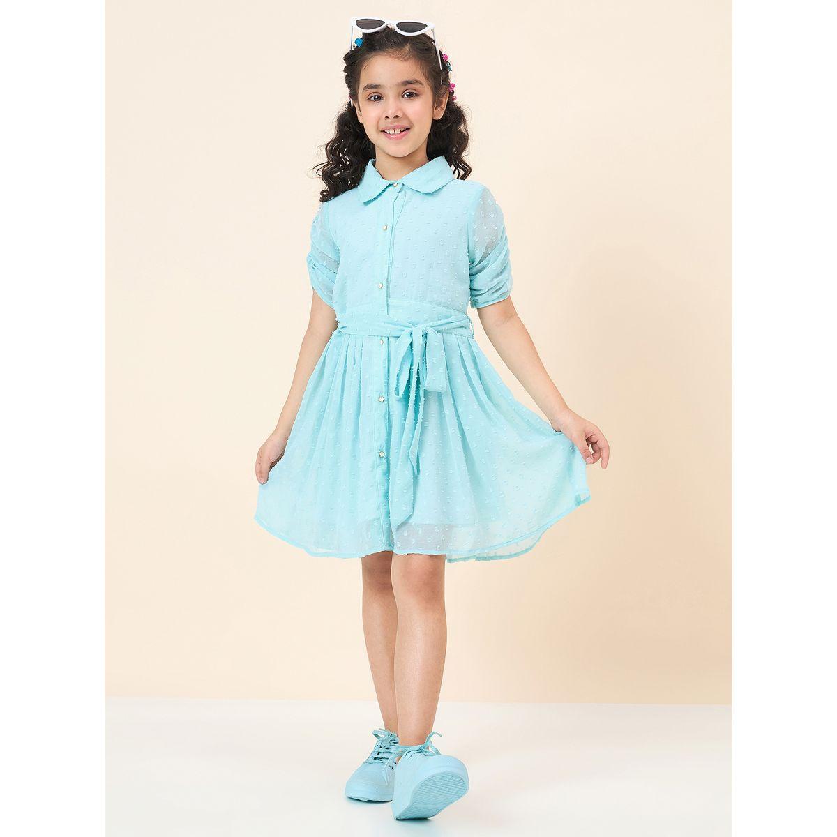 Stylo Bug Dobby Shirt Dress with Tie Belt-girls-clothing-dressesandjumpsuits-image-2