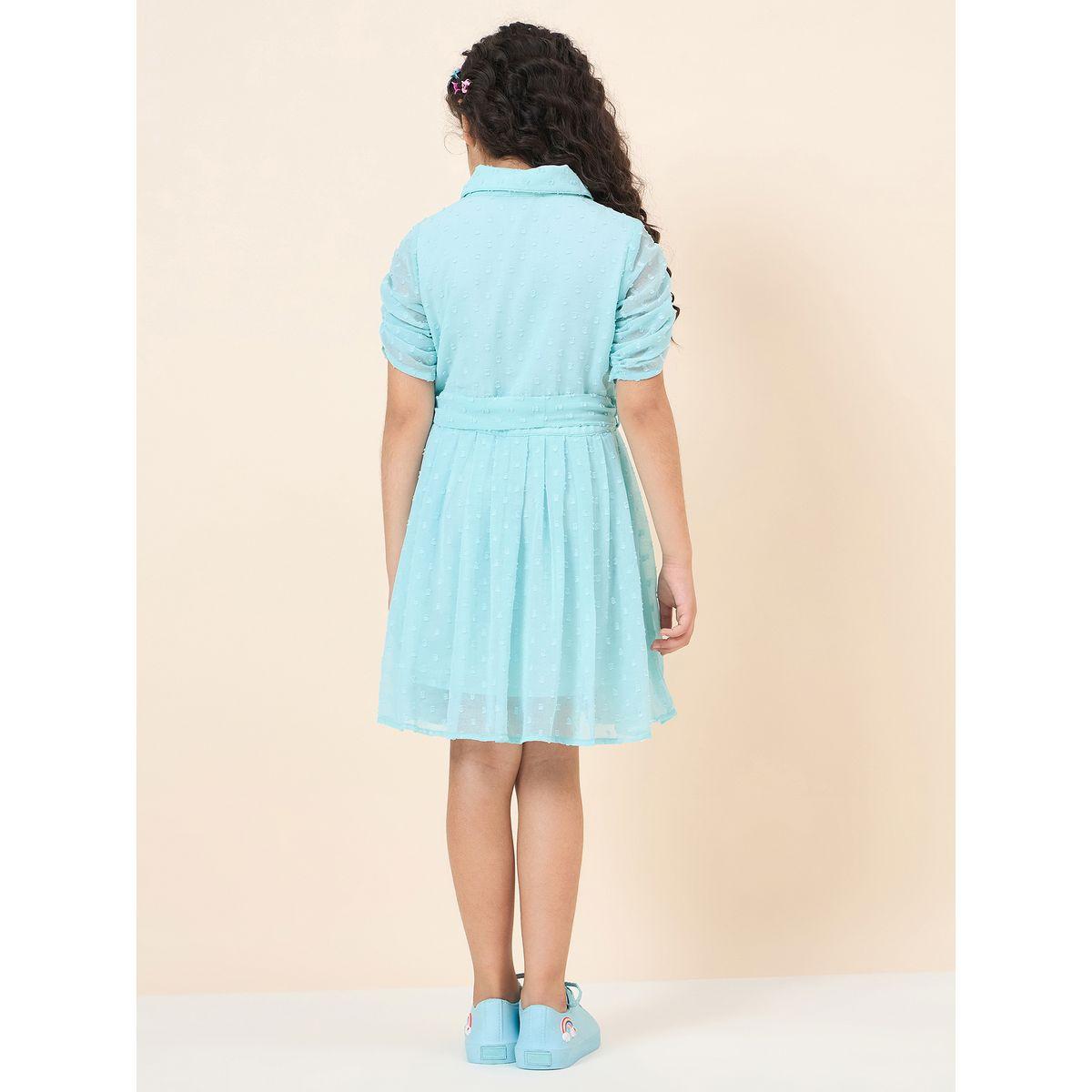فستان بنسيج دوبي مع ربطة خصر-girls-clothing-dressesandjumpsuits-image-4