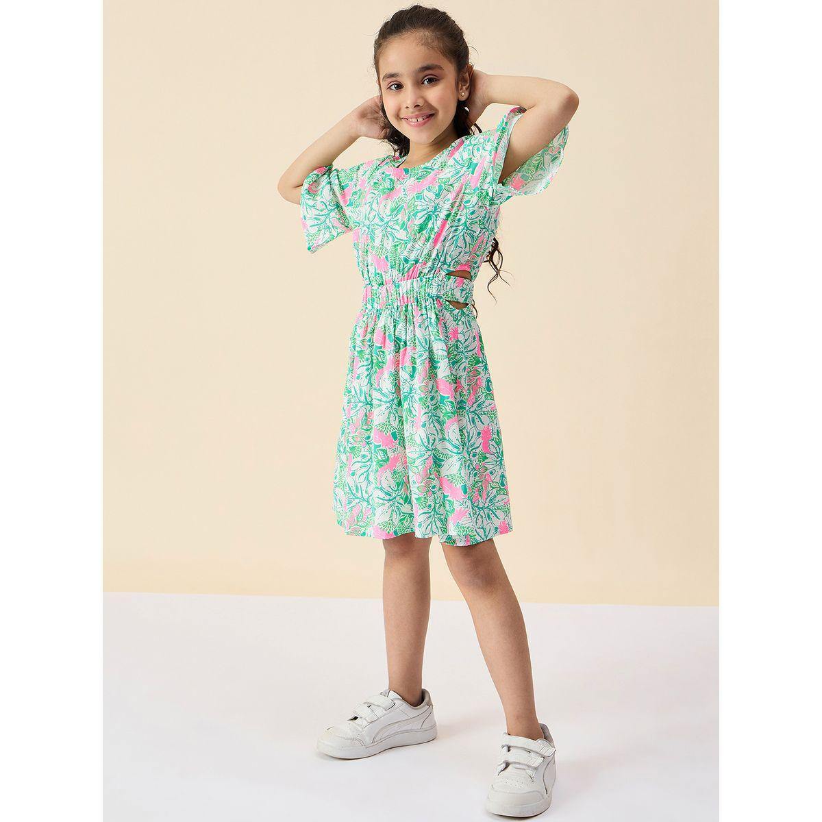 Stylo Bug All Over Print Elastic Waist A-Line Dress-girls-clothing-dressesandjumpsuits-image-3