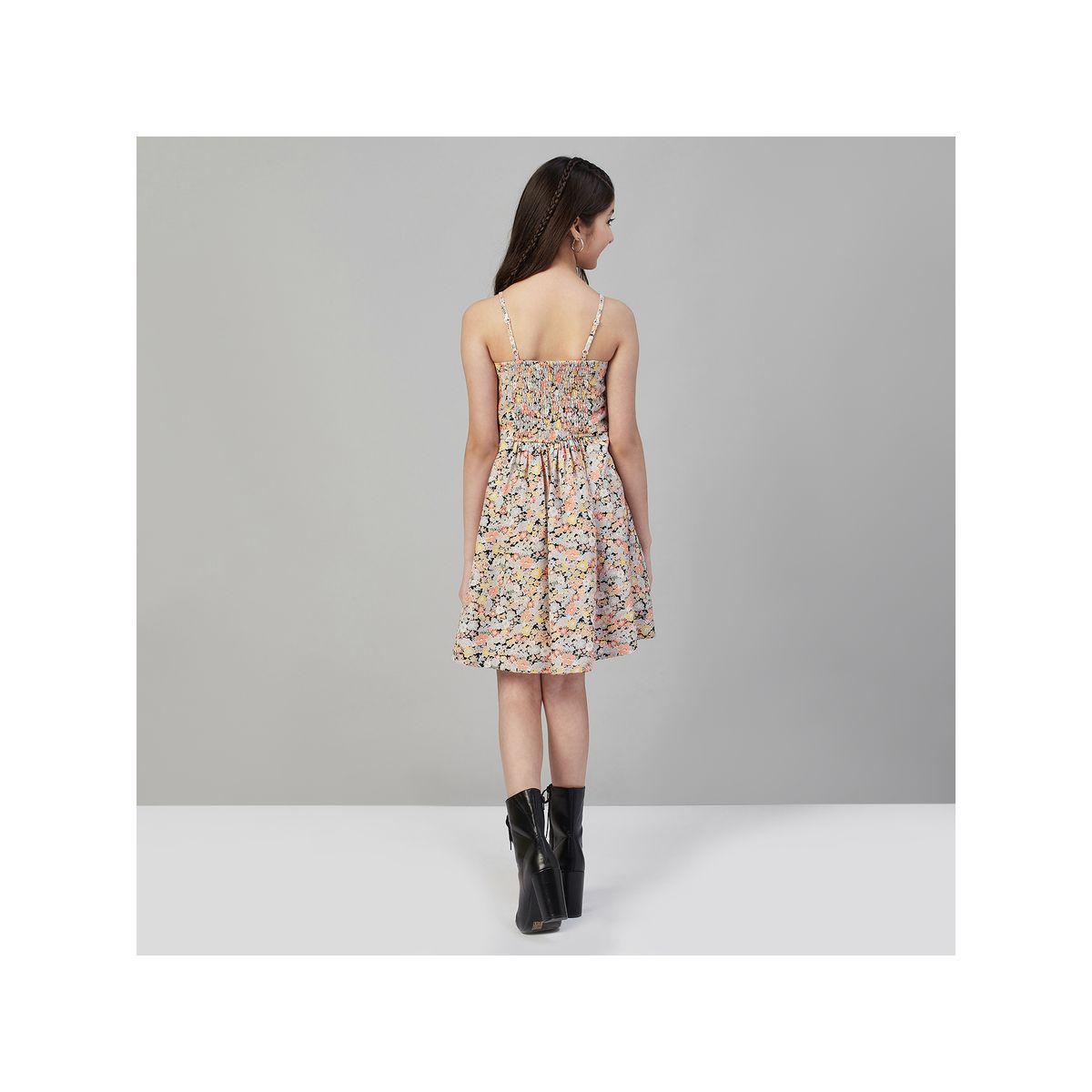 Stylo Bug Flower Print Tie-Up Detail Dress-girls-clothing-dressesandjumpsuits-image-5