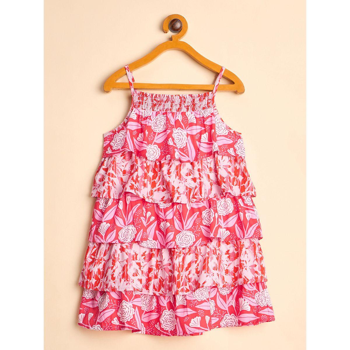 Stylo Bug All Over Print Strappy Layered Dress-girls-clothing-dressesandjumpsuits-image-2