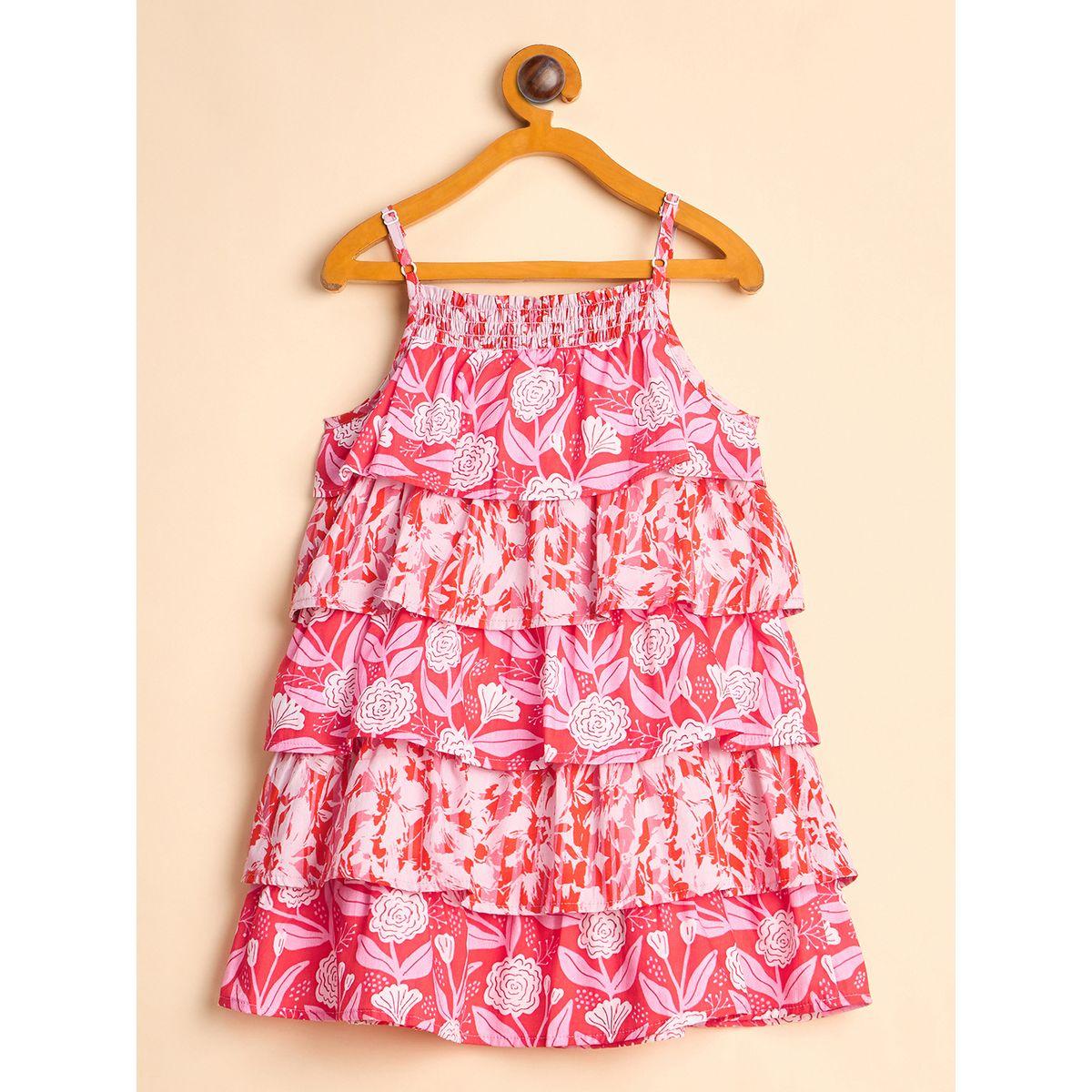 Stylo Bug All Over Print Strappy Layered Dress-girls-clothing-dressesandjumpsuits-image-3