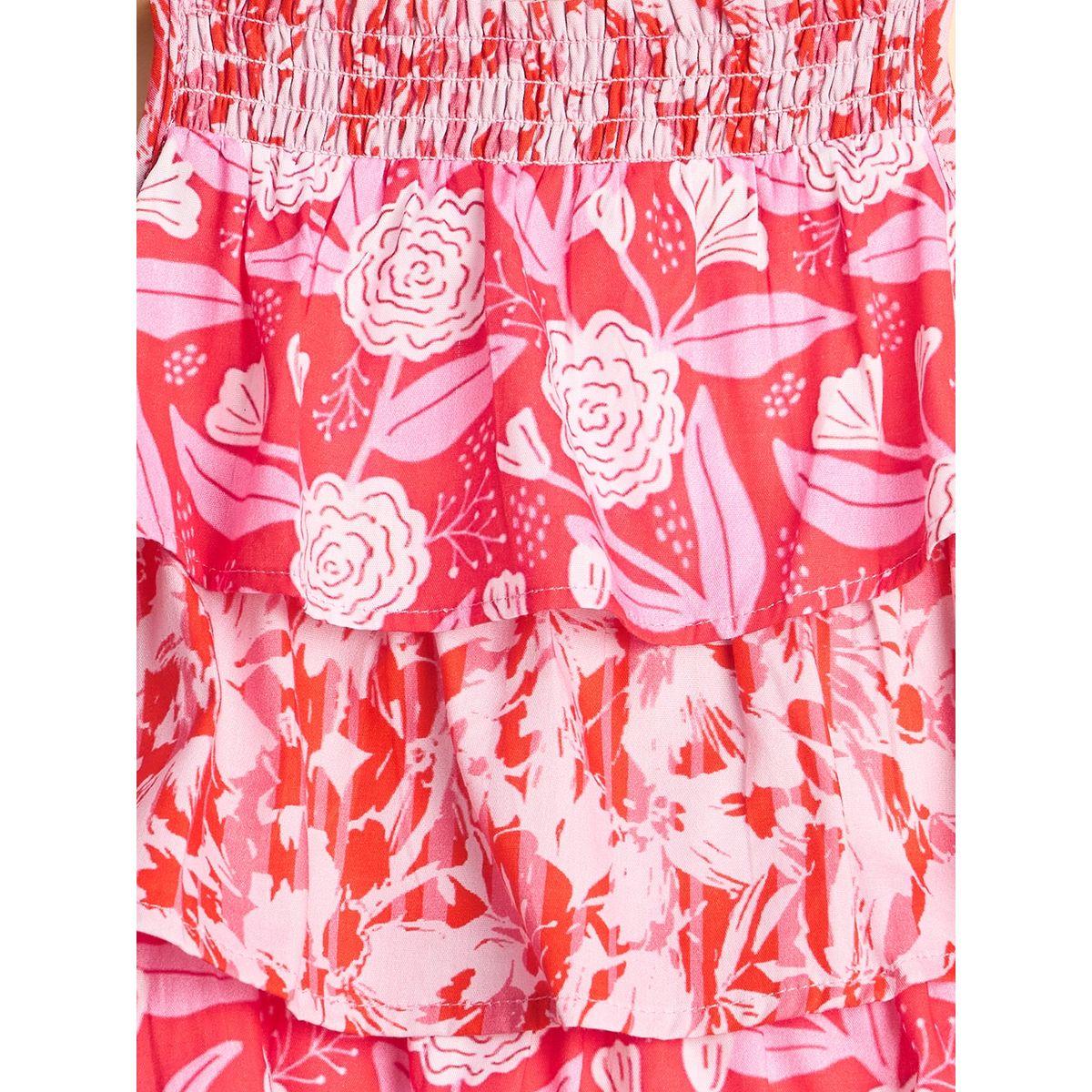 Stylo Bug All Over Print Strappy Layered Dress-girls-clothing-dressesandjumpsuits-image-4