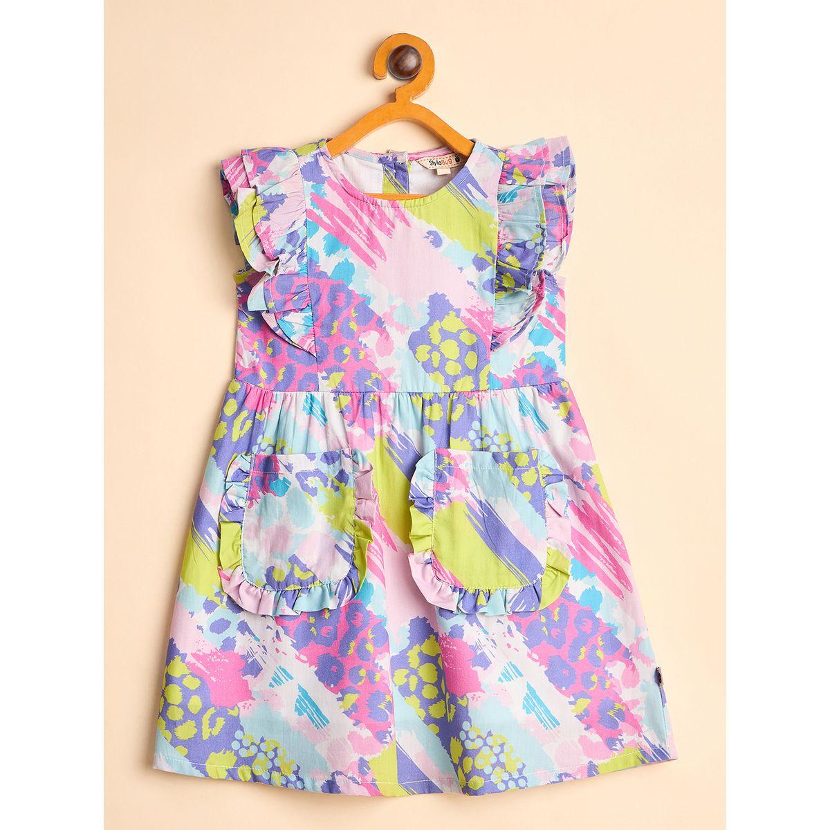 فستان مُطبع بالكامل بتفاصيل جيب-girls-clothing-dressesandjumpsuits-image-2
