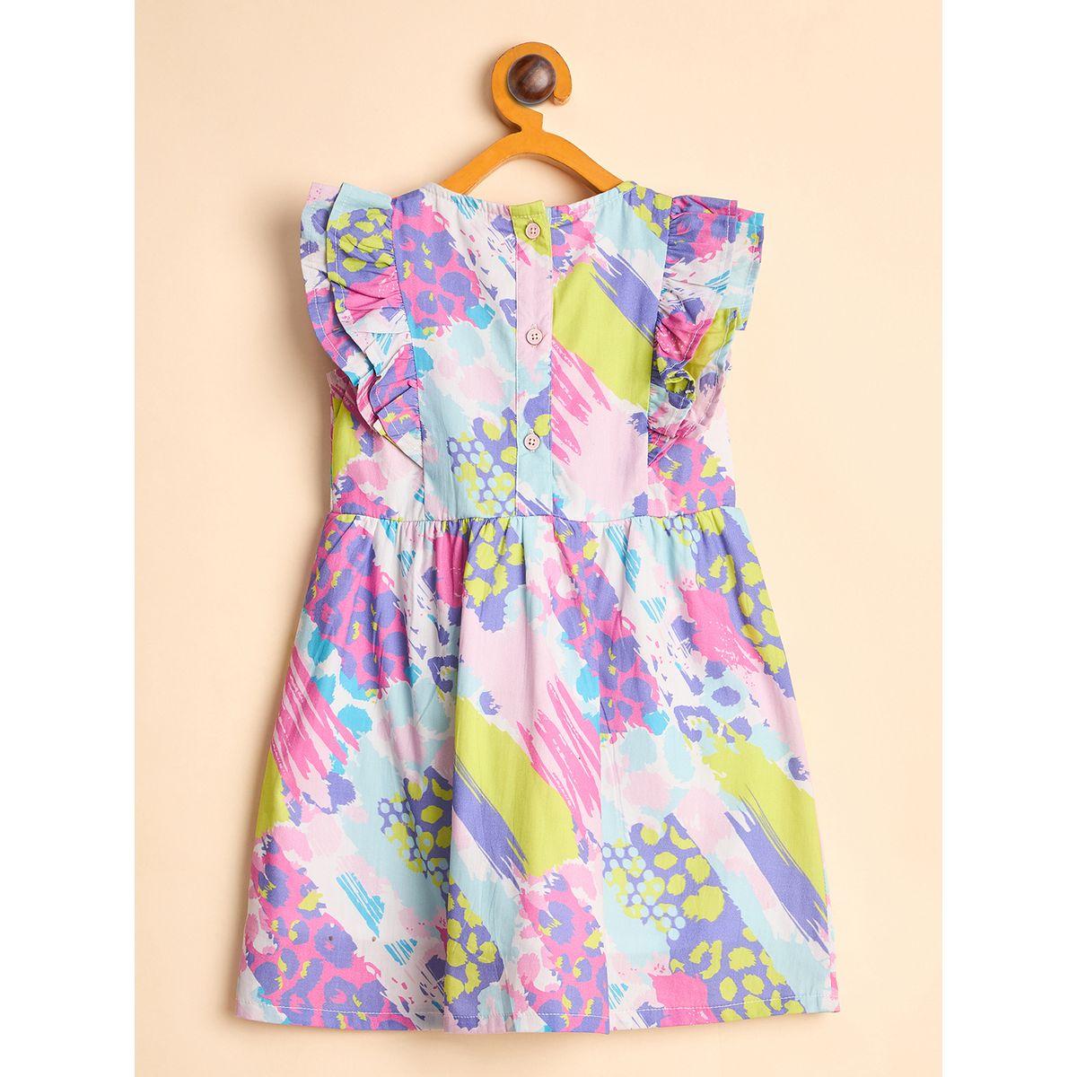 Stylo Bug All Over Print Dress with Patch Pocket-girls-clothing-dressesandjumpsuits-image-3