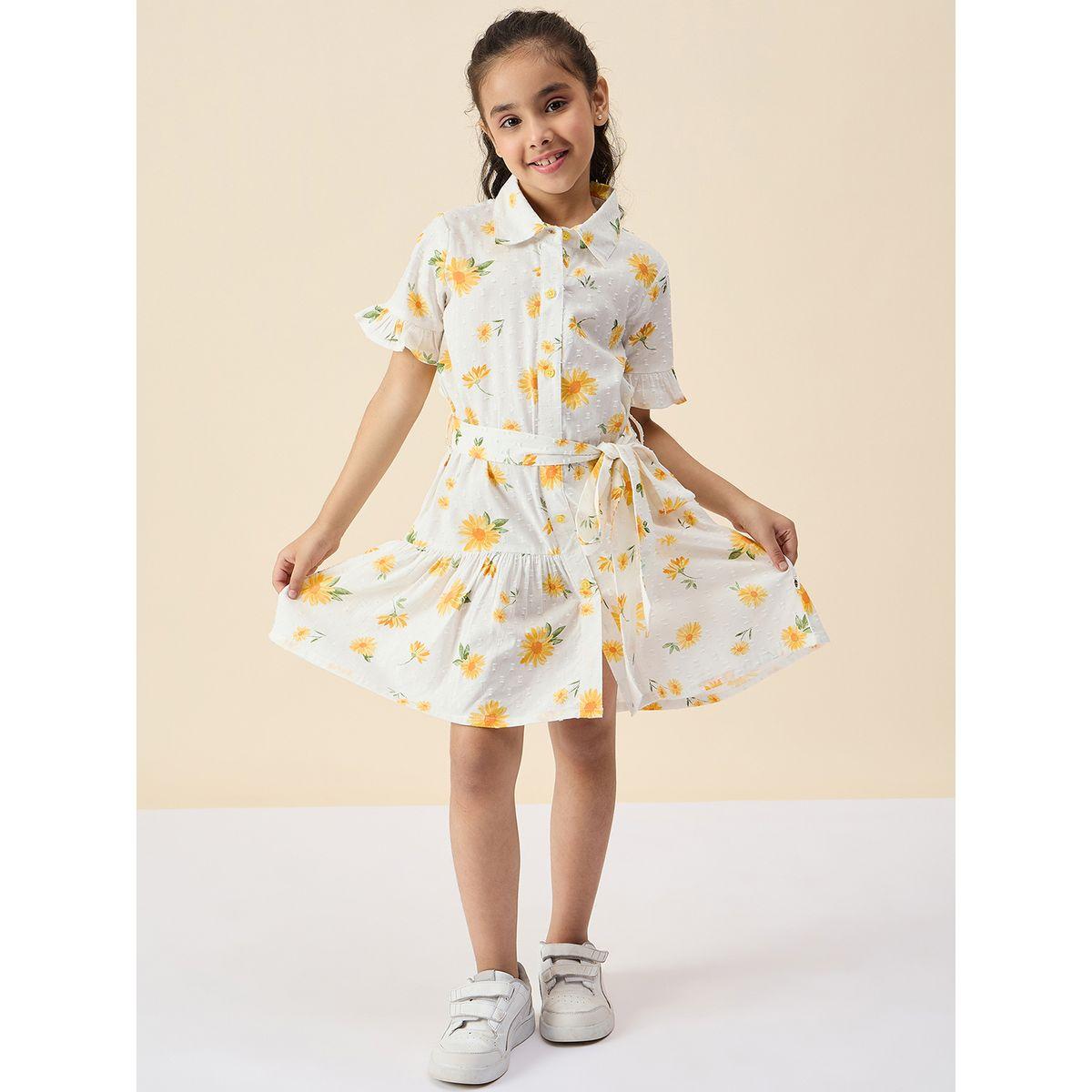 Stylo Bug Flower Print Dobby Shirt Dress-girls-clothing-dressesandjumpsuits-image-1
